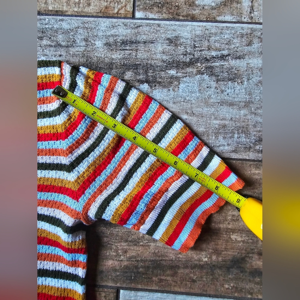 Lumière Striped Knit Tee Size Small Retro Fall 70s 80s EUC - Picture 6 of 7